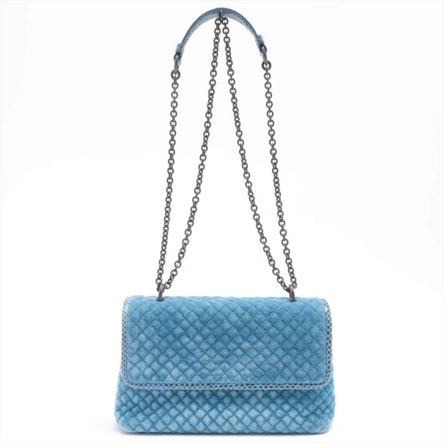 Bottega Veneta - ボッテガヴェネタ オリンピア ベルベット  ブルー レディース ショルダー