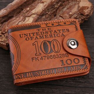 【JAKSmama様専用】財布 二つ折り財布 ドル札 デザイン PUレザー ブラ(折り財布)