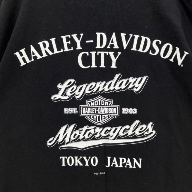 Harley Davidson(ハーレーダビッドソン)の【入手困難】ハーレーダビッドソン スカル ドクロ プリント Tシャツ 黒 XL メンズのトップス(Tシャツ/カットソー(半袖/袖なし))の商品写真