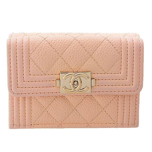 CHANEL - ✨シャネル✨ 三つ折り 財布 キャビアスキン ボーイシャネル