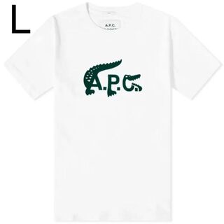 アーペーセー(A.P.C)のA.P.C&LACOSTE  アーペーセー　ラコステ　ロゴ　ユニセックス　L 白(Tシャツ/カットソー(半袖/袖なし))