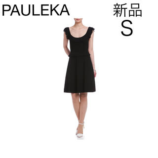 ポールカ(PAULE KA)の新品　PAULE KAポールカ　ニットドレス　ブラック(ひざ丈ワンピース)