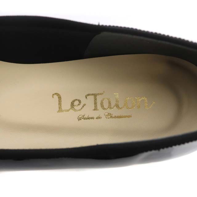 Le Talon(ルタロン)のルタロン ポインテッド バレエ シューズ ローヒール エナメル 24cm 黒 レディースの靴/シューズ(バレエシューズ)の商品写真