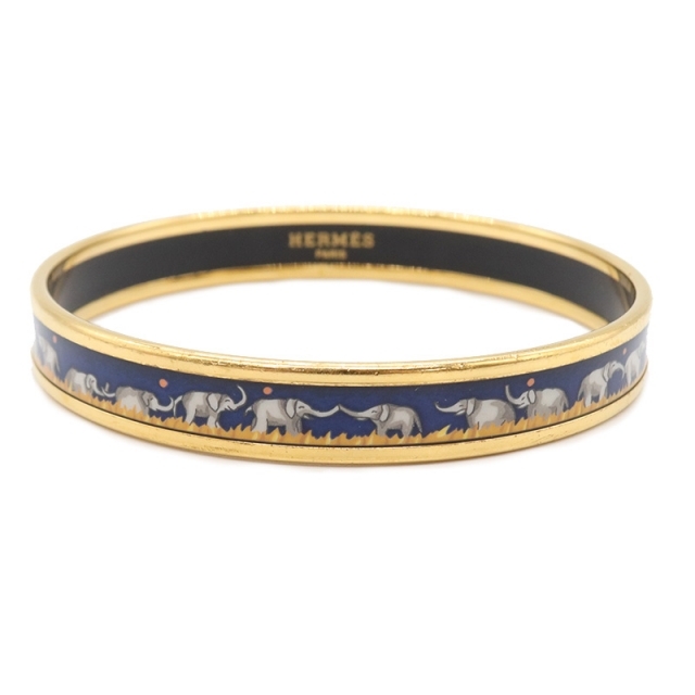 エルメス HERMES エマイユPM エレファント柄 バングル レディ【中古