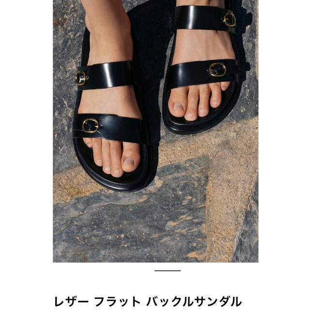 ZARA(ザラ)のZARA レザーバックルサンダル レディースの靴/シューズ(サンダル)の商品写真