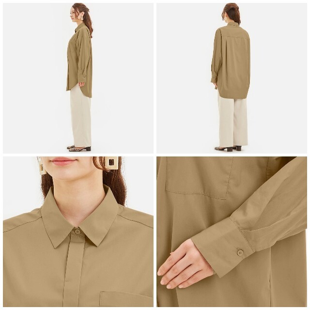 GU(ジーユー)のGU オーバーサイズチュニックシャツ XLサイズ レディースのトップス(シャツ/ブラウス(長袖/七分))の商品写真