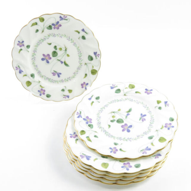 Noritake - ノリタケ バイオレットドリーム 中皿 6枚 16cmスミレ Noritake - ノリタケ バイオレットドリーム 中皿 6枚 16cmスミレ