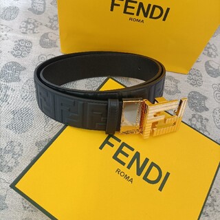 FENDI - 新品同様★フェンディ　ベルト　110センチ　黒/ゴールド