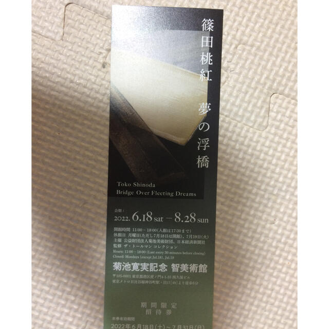 篠田桃紅 夢の浮橋 １枚 チケットの施設利用券(美術館/博物館)の商品写真