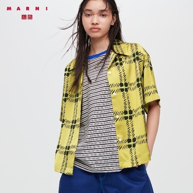 UNIQLO(ユニクロ)の【新品】UNIQLO × MARNI オーバーサイズオープンカラーシャツ レディースのトップス(シャツ/ブラウス(半袖/袖なし))の商品写真