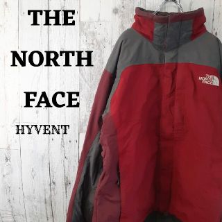 ザノースフェイス(THE NORTH FACE)のUS規格ノースフェイスマウンテンパーカーハイベント刺繍ロゴレッド赤L(ナイロンジャケット)