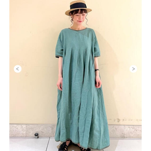 サマンサモスモス Tsuharu リネンパイピングワンピース グリーン Www Revistahabitare Com Br