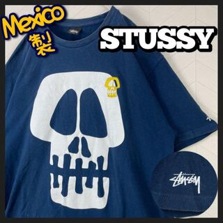 ステューシー(STUSSY)のメキシコ製 ステューシー Tシャツ スカル 髑髏 刺繍 デカロゴ ビックサイズ(Tシャツ/カットソー(半袖/袖なし))