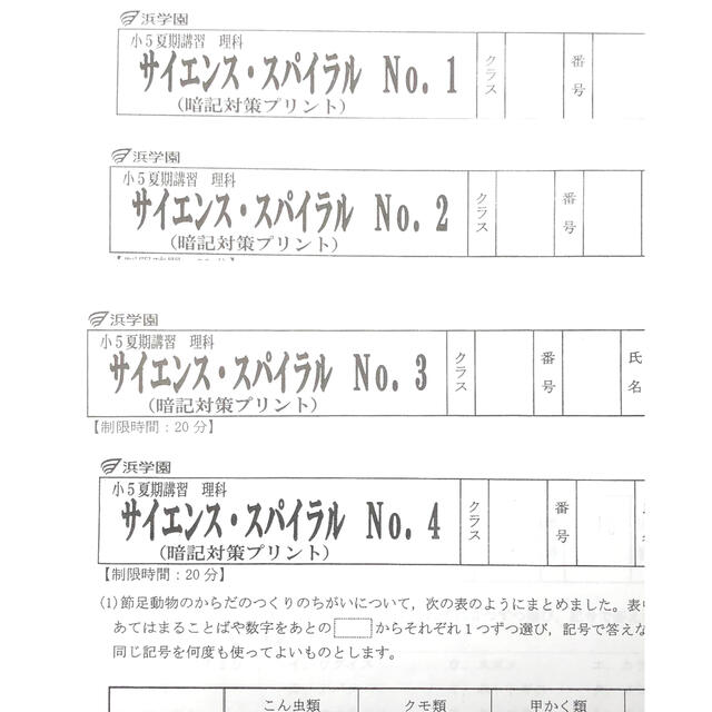 浜学園　小5 2021年度 夏期講習　国語、算数、理科 エンタメ/ホビーの本(語学/参考書)の商品写真