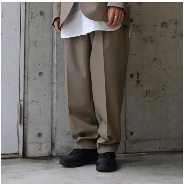 AURALEE BLUEFACED WOOL WIDE SLACKS