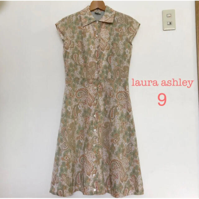 LAURA ASHLEY(ローラアシュレイ)の♪ローラアシュレイ　フレンチスリーブ　シャツワンピース♪9 レディースのワンピース(ひざ丈ワンピース)の商品写真