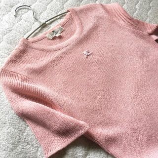 【美品】クレージュ　Courreges サマーニット　半袖　ラビット　高級シルク