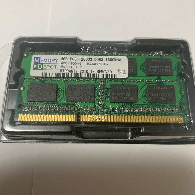 ノートPC用メモリー　4GB PC3 12800S DDR3 スマホ/家電/カメラのPC/タブレット(PCパーツ)の商品写真