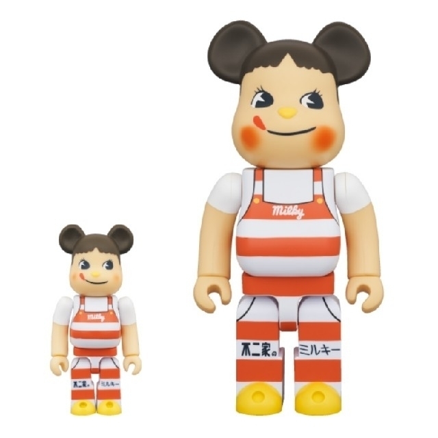 ベアブリックBE＠RBRICK ペコちゃん ミルキー三角帽子 100%&400%