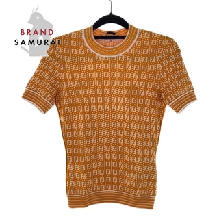 フェンディ(FENDI)のフェンディ ズッカ オレンジ ニット Tシャツ 半袖 304719(Tシャツ(半袖/袖なし))