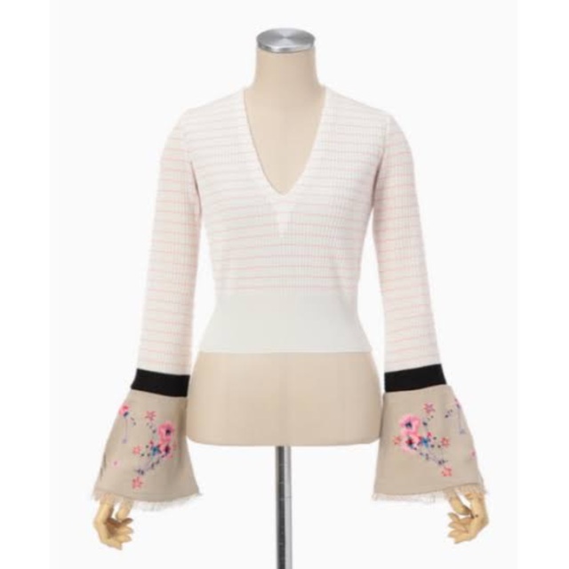 ニット/セーター mame - mame embroidery cuffs v-neck knit