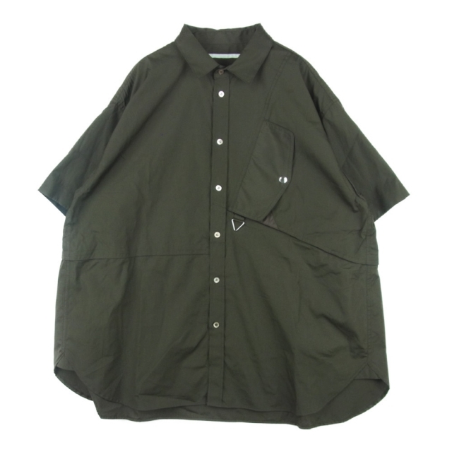 約79cm身幅タム TAMME 22SS 22S0022 T.T S/S SHIRT 半袖 シャツ コットン 日本製 カーキ系 2