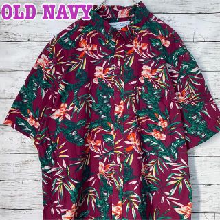 オールドネイビー(Old Navy)のOLD NAVY  アロハシャツ　XLサイズ　海外　一点物　総柄　ゆったり　レア(シャツ)