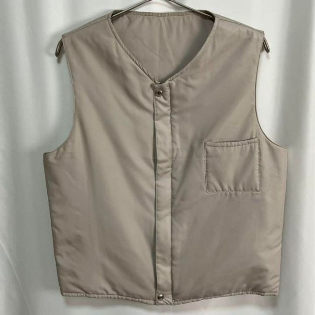 90s HELMUT LANG ナイロン ジップアップ パフベスト アイボリーメンズ