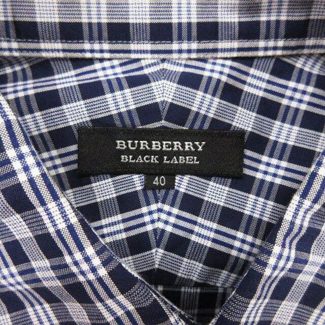 BURBERRY BLACK LABEL(バーバリーブラックレーベル)のバーバリーブラックレーベル シャツ 長袖 チェック ブルー 40 ■SM0 メンズのトップス(シャツ)の商品写真