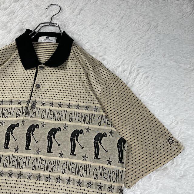 誠実 【希少】ジバンシー 刺繍ロゴ 逆さロゴ ポロシャツ ロゴボタン