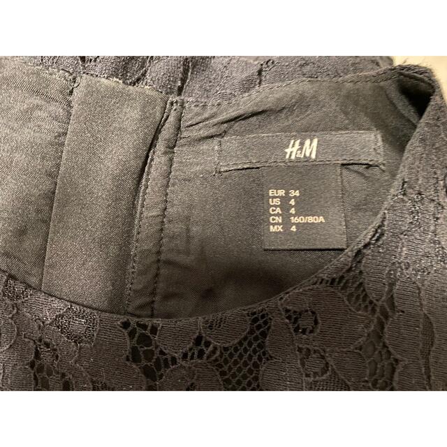 H&M(エイチアンドエム)のH&M ブラックレースドレス レディースのフォーマル/ドレス(ミニドレス)の商品写真