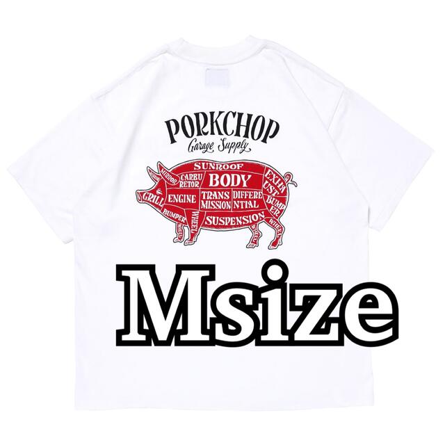 ポークチョップ　Tシャツ/PORKCHOP WHITE Mサイズ