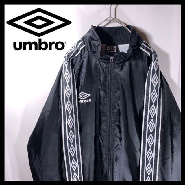 UMBRO - 90s umbro ナイロン トラックジャケット 黒 L ロゴテープ ...