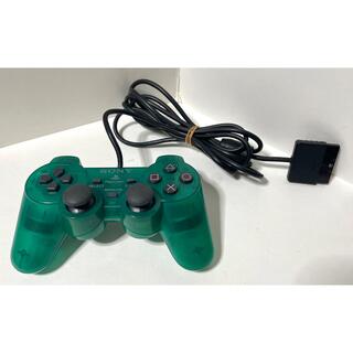 プレイステーション2(PlayStation2)のPS2 コントローラー クリアグリーン ジャンク(家庭用ゲーム機本体)