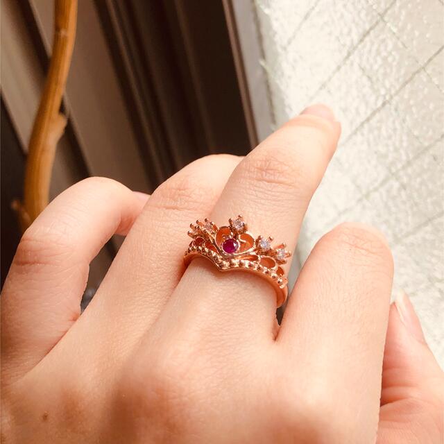 Grimoire(グリモワール)の王冠 ピンクゴールド キラキラ 指輪 リング レディースのアクセサリー(リング(指輪))の商品写真