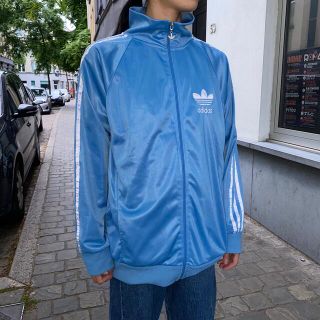 アディダス(adidas)のadidas 90s vintage ジャージ 水色　XXLサイズ(ジャージ)