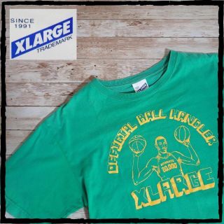 エクストララージ(XLARGE)のレア 希少 エクストララージ バスケットボール イラスト Tシャツ M 日本製(Tシャツ/カットソー(半袖/袖なし))