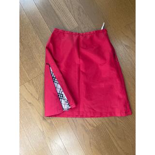 バーバリー(BURBERRY)の160 バーバリー　セミタイトスカート　赤(ひざ丈スカート)