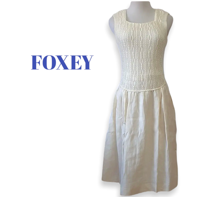 フォクシーリネンワンピース、サイズ40、M。FOXEY レディース ...