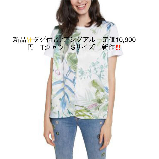 DESIGUAL(デシグアル)の新品✨タグ付き♪デシグアル　定価10,900円　Tシャツ　Sサイズ　大特価‼️ レディースのトップス(Tシャツ(半袖/袖なし))の商品写真