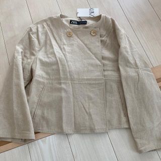 ZARA - ZARA ノーカラージャケット Lの通販 by mi's shop|ザラならラクマ