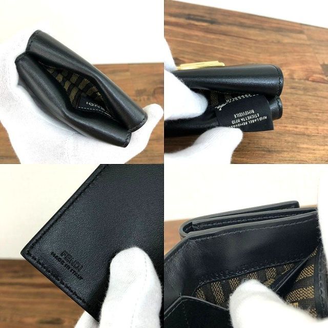 FENDI(フェンディ)の未使用品 FENDI 三つ折り財布 8M0395 ブラック 374 レディースのファッション小物(財布)の商品写真