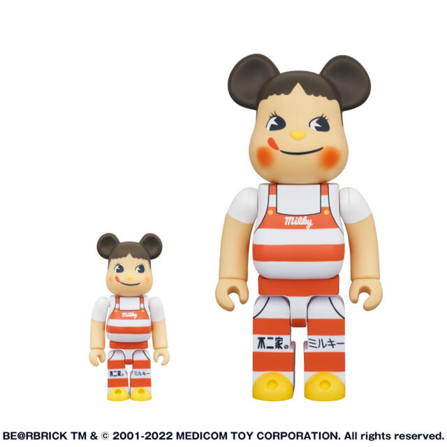 BE@RBRICK ペコちゃん ミルキー三角帽子100%u0026400%-