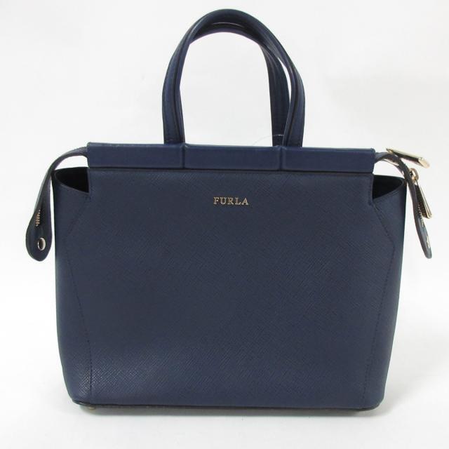 国産品 ハンドバッグ美品 フルラ - Furla  ネイビー タリア ハンドバッグ