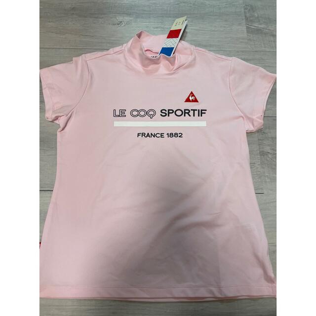 le coq sportif(ルコックスポルティフ)のルコックゴルフ　新品　モックネックシャツ　Lサイズ ピンク　レディース スポーツ/アウトドアのゴルフ(ウエア)の商品写真