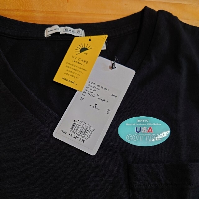 niko and...(ニコアンド)のniko and…　USAコットン　VネックTシャツ レディースのトップス(Tシャツ(半袖/袖なし))の商品写真