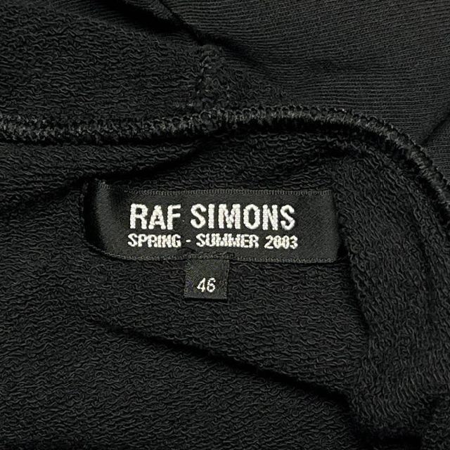 RAF SIMONS(ラフシモンズ)の美品 RAF SIMONS 03ss 断ち切り フード スウェット ブラック  メンズのトップス(パーカー)の商品写真