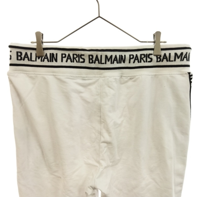 BALMAIN バルマン ラインスウェットパンツ ストレッチパンツ ホワイト