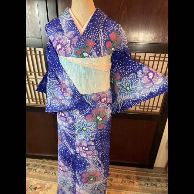 新品❣️藤娘きぬたや総絞り浴衣逸品❣️2点セット身丈162裄丈68 レディースの水着/浴衣(浴衣)の商品写真