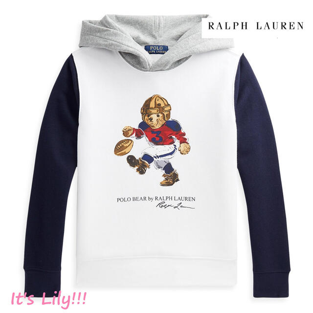 Ralph Lauren(ラルフローレン)の6t120cm ラルフローレン　パーカー　ベア　白　紺　兄弟コーデ キッズ/ベビー/マタニティのキッズ服男の子用(90cm~)(Tシャツ/カットソー)の商品写真